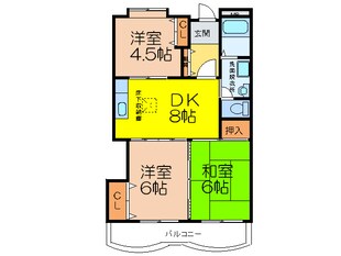 ﾏﾝｼｮﾝｸﾞﾘｰﾝﾋﾙﾊﾟｰﾄⅡの物件間取画像